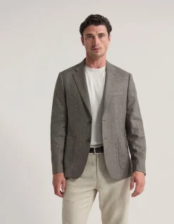 WORDSWORTH WOOL HERRINGBONE BLAZER