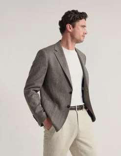 WORDSWORTH WOOL HERRINGBONE BLAZER