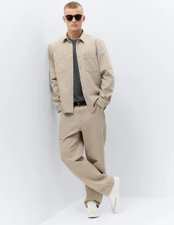 WORKER COLLARED LONG SLEEVE RELAXED FIT 100% COTTON COMFORTABLE SHIRT