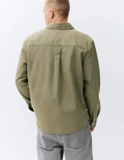 WORKER COLLARED LONG SLEEVE RELAXED FIT 100% COTTON COMFORTABLE SHIRT