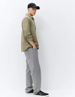 WORKER COLLARED LONG SLEEVE RELAXED FIT 100% COTTON COMFORTABLE SHIRT