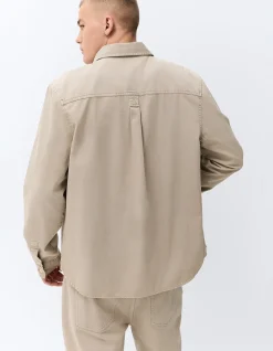 WORKER COLLARED LONG SLEEVE RELAXED FIT 100% COTTON COMFORTABLE SHIRT