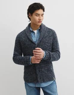 Workwear Merino Wool Blend Shawl Cardigan