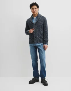 Workwear Merino Wool Blend Shawl Cardigan