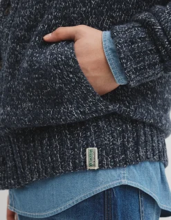Workwear Merino Wool Blend Shawl Cardigan
