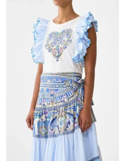 WRAP SKIRT WITH GATHERED PANELS