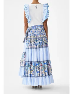 WRAP SKIRT WITH GATHERED PANELS