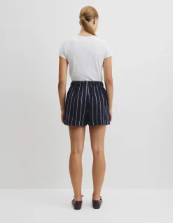 Yarn Dyed Cuff Linen Short