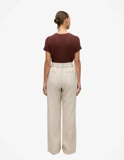 Yarn Dyed Linen Pintucked Pant