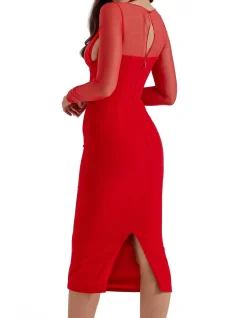 Yasmin Plunge Midi Dress