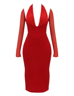 Yasmin Plunge Midi Dress