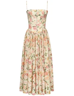 YSABELLA'COTTON MIDI SUNDRESS