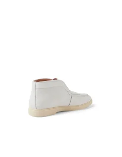 Zeast Vanilla Leather Slip On Ankle Boots