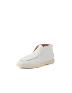 Zeast Vanilla Leather Slip On Ankle Boots