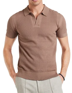 ZIG ZAG LACE TECH KNIT POLO
