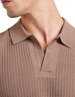 ZIG ZAG LACE TECH KNIT POLO