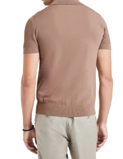 ZIG ZAG LACE TECH KNIT POLO