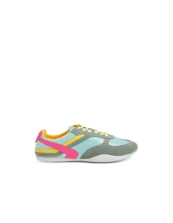 Zimma Bright Multi Colour Lace Up Sneakers