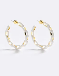 Zip Me Up Enamel Link Hoop Earrings