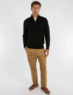 1/4 ZIP AUSTRALIAN MERINO WOOL BLEND SWEATER