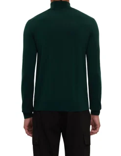 Zip-neck regular-fit sweater in virgin wool