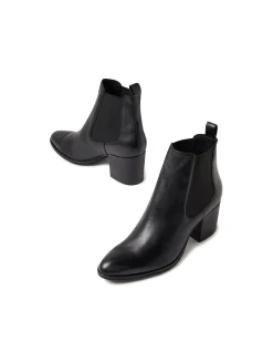 Zymba Block Heel Leather Chelsea Boots